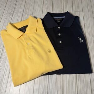 Brooks Brothers Men’s Polo Shirts Lot of 2 – Yellow & Navy – Size M